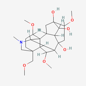 molecular formula C24H39NO7 B12774611 Delphonine CAS No. 466-23-9