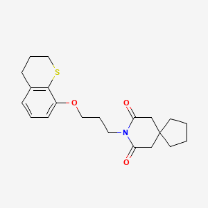 molecular formula C21H27NO3S B12774650 8-Azaspiro(4.5)decane-7,9-dione, 8-(3-((3,4-dihydro-2H-1-benzothiopyran-8-yl)oxy)propyl)- CAS No. 153804-39-8