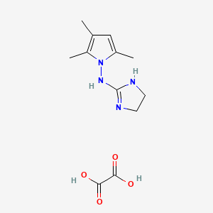 molecular formula C12H18N4O4 B12774665 oxalic acid;N-(2,3,5-trimethylpyrrol-1-yl)-4,5-dihydro-1H-imidazol-2-amine CAS No. 89151-81-5
