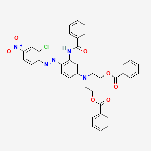 molecular formula C37H30ClN5O7 B12774766 Benzamide, N-[5-[bis[2-(benzoyloxy)ethyl]amino]-2-[(2-chloro-4-nitrophenyl)azo]phenyl]- CAS No. 37672-74-5