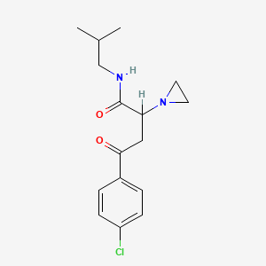 molecular formula C16H21ClN2O2 B12774829 alpha-Aziridinyl-beta-(p-chlorobenzoyl)propionic acid isobutylamide CAS No. 116356-04-8