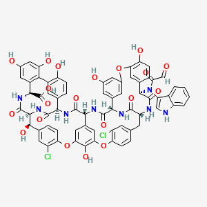 molecular formula C68H50Cl2N8O20 B12774838 Teicoplanin aglycone deriv. 