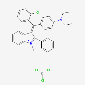 molecular formula C32H30Cl4N2Zn B12774846 (4-((o-Chlorophenyl)(1-methyl-2-phenyl-1H-indol-3-yl)methylene)cyclohexa-2,5-dien-1-ylidene)diethylammonium trichlorozincate(1-) CAS No. 83930-04-5
