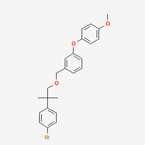molecular formula C24H25BrO3 B12774860 Benzene, 1-((2-(4-bromophenyl)-2-methylpropoxy)methyl)-3-(4-methoxyphenoxy)- CAS No. 80843-92-1