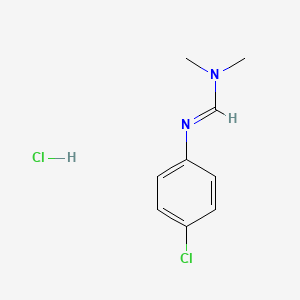 molecular formula C9H12Cl2N2 B12774877 N'-(4-Chlorophenyl)-N,N-dimethylmethanimidamide hydrochloride CAS No. 1934-04-9