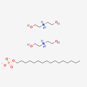 molecular formula C24H57N2O8P B12774886 Bis(bis(2-hydroxyethyl)ammonium) hexadecyl phosphate CAS No. 65138-84-3