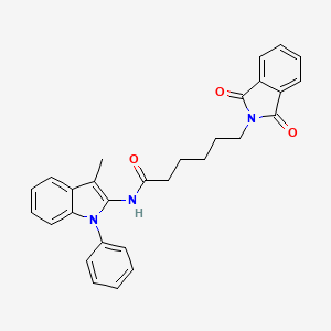 molecular formula C29H27N3O3 B12774967 2H-Isoindole-2-hexanamide, 1,3-dihydro-1,3-dioxo-N-(3-methyl-1-phenyl-1H-indol-2-yl)- CAS No. 138349-41-4