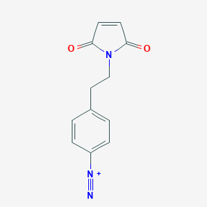 molecular formula C12H10N3O2+ B012775 Benzenediazonium, 4-(2-(2,5-dihydro-2,5-dioxo-1H-pyrrol-1-yl)ethyl)- CAS No. 107803-13-4