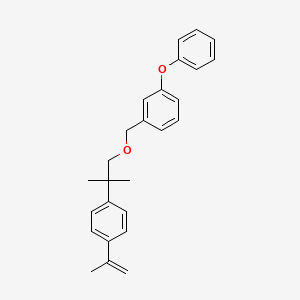 molecular formula C26H28O2 B12775041 Benzene, 1-((2-(4-(1-methylethenyl)phenyl)-2-methylpropoxy)methyl)-3-phenoxy- CAS No. 80853-90-3