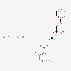 molecular formula C19H28Cl2N2O2 B12775077 2-Propanol, 1-phenoxy-3-((2-(2,5-xylidino)ethyl)amino)-, dihydrochloride CAS No. 71314-16-4