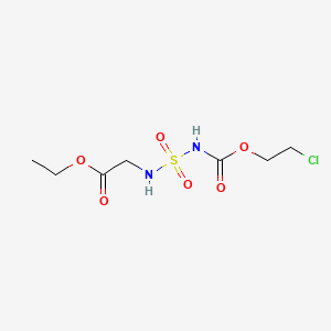 molecular formula C7H13ClN2O6S B12775079 N-((((2-Chloroethoxy)carbonyl)amino)sulfonyl)glycine ethyl ester CAS No. 87708-21-2