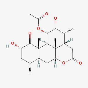 molecular formula C22H30O7 B12775276 Amarolide 11-acetate CAS No. 29913-88-0