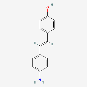 molecular formula C14H13NO B1277532 4-[(E)-2-(4-Aminophenyl)ethenyl]phenol CAS No. 18951-43-4