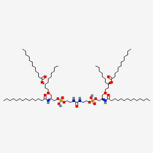 molecular formula C83H164N4O17P2 B12775363 [(3R)-1-[(2R)-3-[2-[2-[[(2R)-3-[(3R)-3-dodecanoyloxydecoxy]-2-(tetradecanoylamino)propoxy]-hydroxyphosphoryl]oxyethylcarbamoylamino]ethoxy-hydroxyphosphoryl]oxy-2-(tetradecanoylamino)propoxy]decan-3-yl] dodecanoate CAS No. 287180-60-3