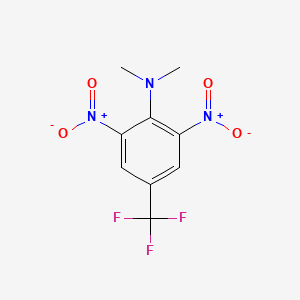 molecular formula C9H8F3N3O4 B12775388 Benzenamine, N,N-dimethyl-2,6-dinitro-4-(trifluoromethyl)- CAS No. 10156-75-9