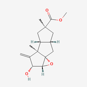 molecular formula C16H22O4 B12775389 Hirsutic acid methyl ester CAS No. 3650-16-6