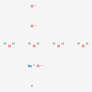 molecular formula H8NaO7V-5 B12775410 Sodium vanadium oxide hydrate CAS No. 10135-94-1