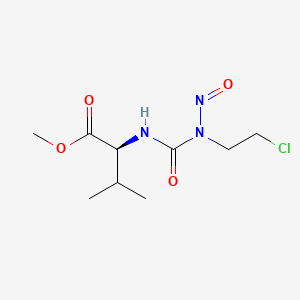 molecular formula C9H16ClN3O4 B12775437 L-N-((2-Chloroethyl)nitrosocarbamoyl)valine methyl ester CAS No. 94790-30-4