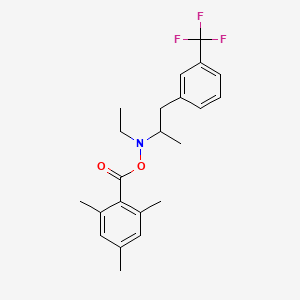 molecular formula C22H26F3NO2 B12775452 N-Ethyl-alpha-methyl-3-(trifluoromethyl)-N-((2,4,6-trimethylbenzoyl)oxy)benzeneethanamine CAS No. 94593-39-2