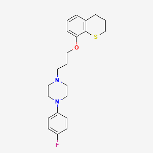molecular formula C22H27FN2OS B12775477 Piperazine, 1-(3-((3,4-dihydro-2H-1-benzothiopyran-8-yl)oxy)propyl)-4-(4-fluorophenyl)- CAS No. 153804-54-7