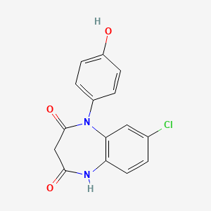 molecular formula C15H11ClN2O3 B12775663 4'-Hydroxy-N-desmethylclobazam CAS No. 70643-23-1