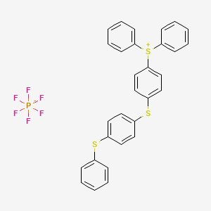 molecular formula C30H23F6PS3 B12775670 Sulfonium, diphenyl(4-((4-(phenylthio)phenyl)thio)phenyl)-, hexafluorophosphate(1-) CAS No. 101200-55-9