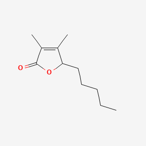 molecular formula C11H18O2 B12775705 3,4-Dimethyl-5-pentylfuran-2(5H)-one CAS No. 10547-84-9