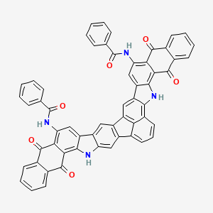 molecular formula C58H30N4O6 B12775891 N-(6-benzamido-8,15,31,38-tetraoxo-18,28-diazadodecacyclo[22.21.1.03,19.04,17.07,16.09,14.020,46.025,45.027,43.029,42.030,39.032,37]hexatetraconta-1(46),2,4,6,9,11,13,16,19,21,23,25(45),26,29,32,34,36,39,41,43-icosaen-40-yl)benzamide CAS No. 97337-97-8