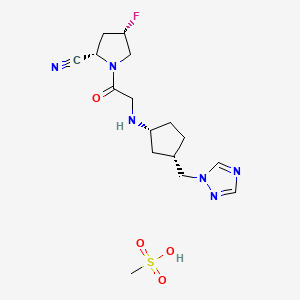 molecular formula C16H25FN6O4S B12775952 Melogliptin mesylate CAS No. 869368-93-4