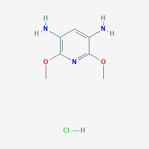 molecular formula C7H13Cl2N3O2 B012776 2,6-Dimethoxypyridine-3,5-diamine hydrochloride CAS No. 56216-28-5