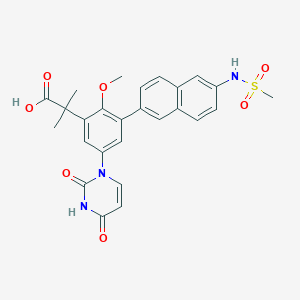 molecular formula C26H25N3O7S B12776104 Dasabuvir metabolite M5 CAS No. 1132936-19-6