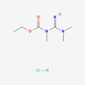 molecular formula C7H16ClN3O2 B12776143 Carbamic acid, ((dimethylamino)iminomethyl)methyl-, ethyl ester, monohydrochloride CAS No. 65086-85-3