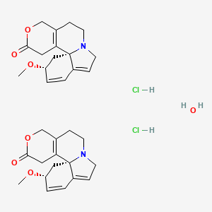 molecular formula C32H42Cl2N2O7 B12776183 beta-Erythroidine hydrochloride hemihydrate CAS No. 6045-45-0