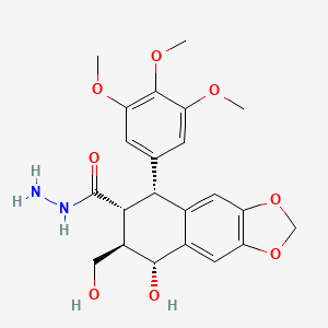 molecular formula C22H26N2O8 B12776288 Podophyllinic acid hydrazide CAS No. 78178-41-3