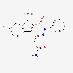 molecular formula C21H19ClN4O2 B12776377 2-(7-chloro-5-(111C)methyl-4-oxo-3-phenylpyridazino[4,5-b]indol-1-yl)-N,N-dimethylacetamide CAS No. 1224876-47-4