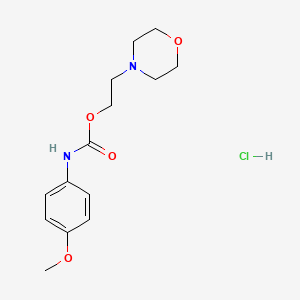 molecular formula C14H21ClN2O4 B12776392 Carbamic acid, (3-methoxyphenyl)-, 2-(4-morpholinyl)ethyl ester, monohydrochloride CAS No. 112922-85-7