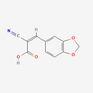molecular formula C11H7NO4 B1277644 3-(2H-1,3-benzodioxol-5-yl)-2-cyanoprop-2-enoic acid 