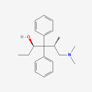 molecular formula C21H29NO B12776440 3-Hexanol, 6-(dimethylamino)-5-methyl-4,4-diphenyl-, (3R,5S)-(-)- CAS No. 14347-92-3