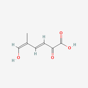 molecular formula C7H8O4 B12776469 Sorbic acid, 5-formyl-2-hydroxy- CAS No. 13046-69-0