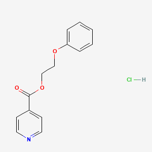 molecular formula C14H14ClNO3 B12776501 Ethanol, 2-phenoxy-, isonicotinate, hydrochloride CAS No. 92200-05-0