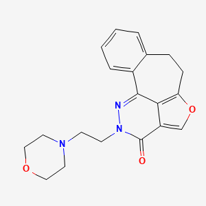 molecular formula C20H21N3O3 B12776555 5-Oxa-1,2-diazadibenz(cd,f)azulen-3(2H)-one, 6,7-dihydro-2-(2-(4-morpholinyl)ethyl)- CAS No. 83494-72-8