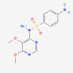 molecular formula C12H13N4NaO4S B12776623 Sulfadoxine sodium CAS No. 23536-50-7