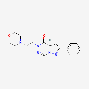 molecular formula C17H21N5O2 B12776641 3,3a-Dihydro-5-(2-(4-morpholinyl)ethyl)-2-phenylpyrazolo(1,5-d)(1,2,4)triazin-4(5H)-one CAS No. 148680-59-5