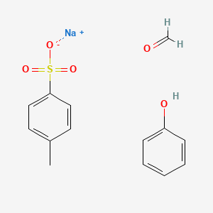 molecular formula C14H15NaO5S B12776649 Sodium;formaldehyde;4-methylbenzenesulfonate;phenol CAS No. 64653-78-7