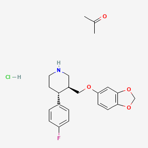 molecular formula C22H27ClFNO4 B12776796 Paroxetine hydrochloride acetone solvate CAS No. 181237-74-1