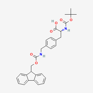 molecular formula C30H32N2O6 B1277690 Boc-4-(Fmoc-aminomethyl)-D-phenylalanine CAS No. 215302-77-5