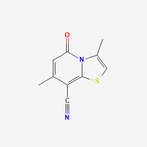 molecular formula C10H8N2OS B1277693 3,7-dimethyl-5-oxo-5H-[1,3]thiazolo[3,2-a]pyridine-8-carbonitrile CAS No. 863763-95-5