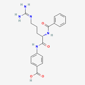 molecular formula C20H23N5O4 B1277700 (S)-4-((5-Guanidino-2-(benzoylamino)-1-oxopentyl)amino)benzoic acid CAS No. 60833-82-1