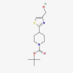 molecular formula C14H22N2O3S B1277706 Tert-butyl 4-[4-(hydroxymethyl)-1,3-thiazol-2-yl]piperidine-1-carboxylate CAS No. 864068-79-1