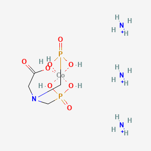 molecular formula C4H23CoN4O8P2+3 B12777154 Cobaltate(3-), (N,N-bis((phosphono-kappaO)methyl)glycinato(5-)-kappaN,kappaO)-, triammonium, (T-4)- CAS No. 67968-65-4